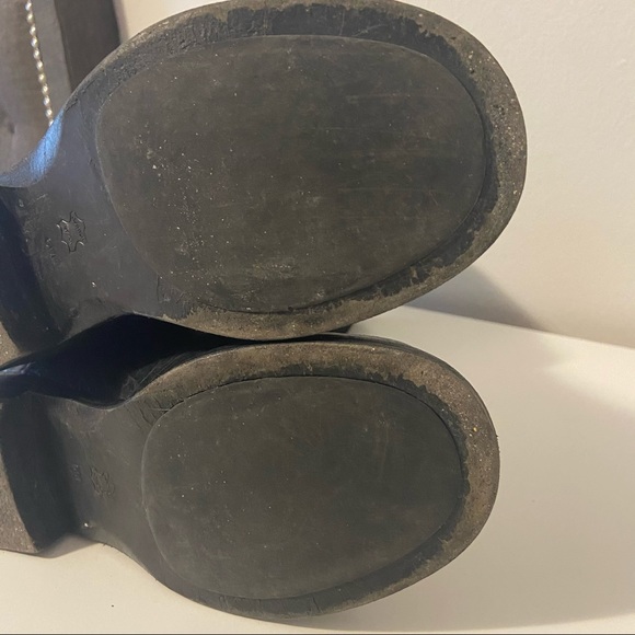 SOLD - Tory Burch Black Suede and Leather Embossed Boots - Picture 8 of 10